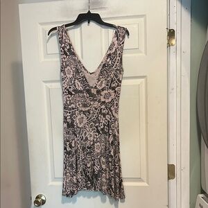 Jane Norman Black and Pink Floral Print Dress Size 10